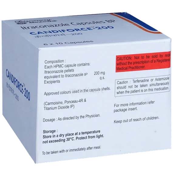 candiforce 200mg capsule 7's